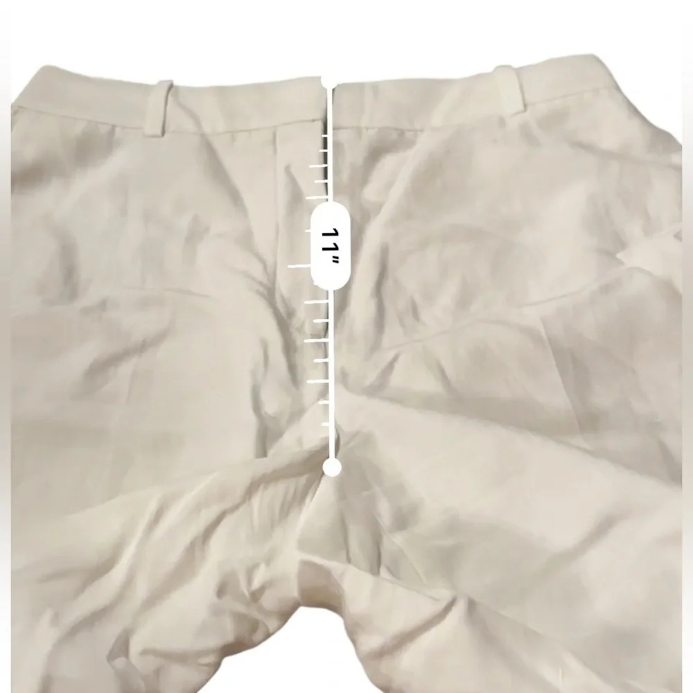 Babaton Agency Viscose Linen Blend High‎ Rise Straight Leg Pants in White Sz 4